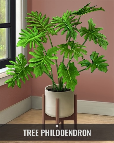 Tree Philodendron Houseplants Badge - Bejeweled Stars