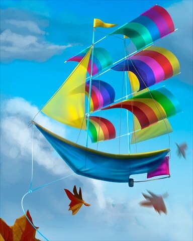 Sailboat Kites Badge - Mahjong Garden HD Sailboat Kites Badge - Mahjong Garden HD