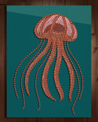 Jellyfish Nail And String Art Badge - Spades HD