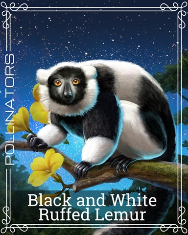Black And White Ruffed Lemur Pollinators Badge - Tri-Peaks Solitaire HD Black And White Ruffed Lemur Pollinators Badge - Tri-Peaks Solitaire HD