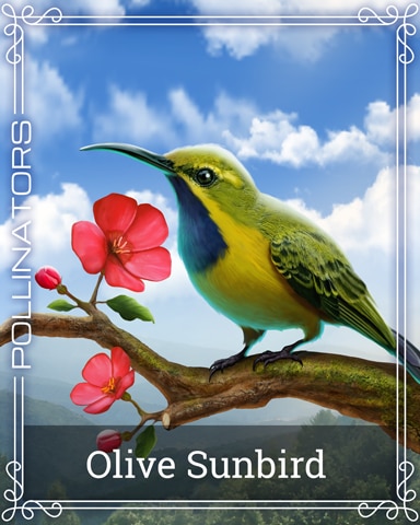 Olive Sunbird Pollinators Badge - Mahjong Safari HD Olive Sunbird Pollinators Badge - Mahjong Safari HD