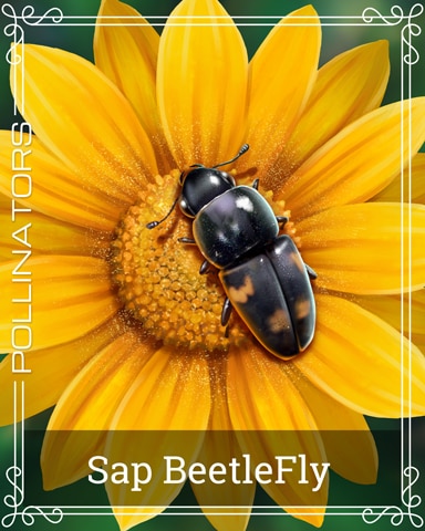 Sap Beetle Fly Pollinators Badge - Snowbird Solitaire Sap Beetle Fly Pollinators Badge - Snowbird Solitaire