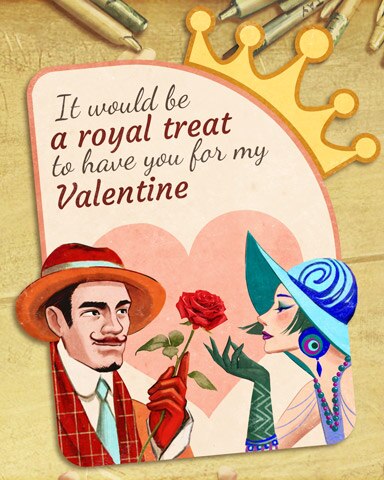 Royal Treat Vintage Valentines Badge - Jungle Gin HD