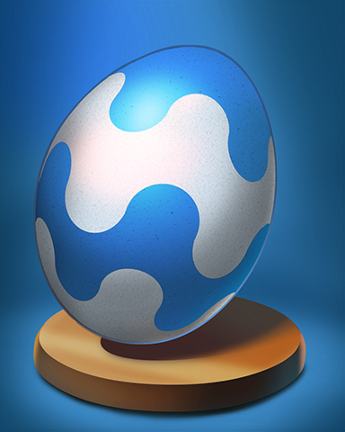 Wavy Blue Egg Badge - Mahjong Garden Wavy Blue Egg Badge - Mahjong Garden