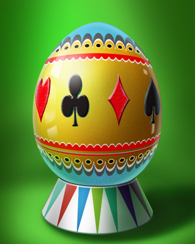 Fancy Suited Egg Badge - Jet Set Solitaire Fancy Suited Egg Badge - Jet Set Solitaire