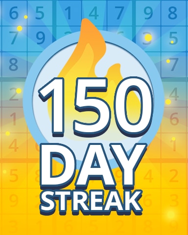 Daily Streak 150 Badge - Pogo&trade; Daily Sudoku