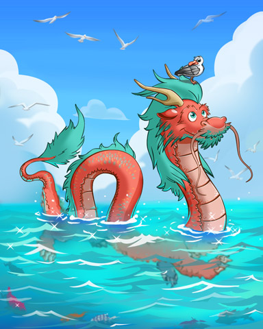 Swimming Dragon Badge - Mahjong Garden HD Swimming Dragon Badge - Mahjong Garden HD