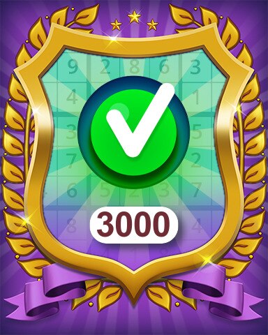 Easy 3000 Puzzles Badge - Pogo™ Daily Sudoku Easy 3000 Puzzles Badge - Pogo™ Daily Sudoku