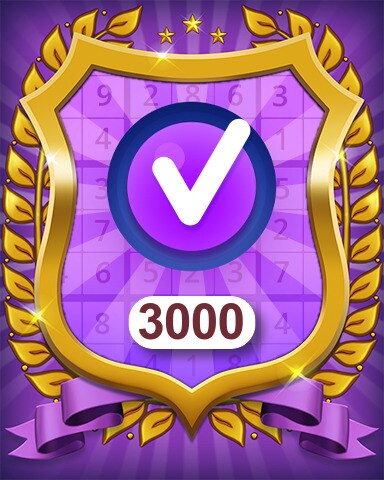 Expert 3000 Puzzles Badge - Pogo™ Daily Sudoku Expert 3000 Puzzles Badge - Pogo™ Daily Sudoku