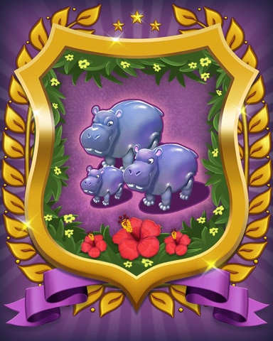 Hippo Badge - Mahjong Sanctuary Hippo Badge - Mahjong Sanctuary