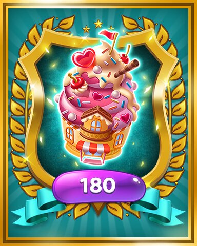 Gold Ice Cream Level 180 Badge - Sweet Tooth Town Gold Ice Cream Level 180 Badge - Sweet Tooth Town