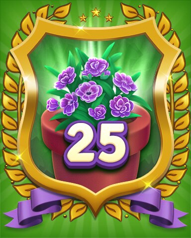Gardener Level 25 Badge - Secret Word Gardens Gardener Level 25 Badge - Secret Word Gardens
