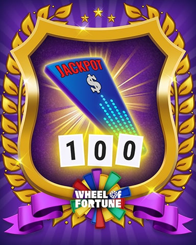Use The 'Jackpot' Wedge 100 Times. - Wheel Of Fortune: Pogo&trade; Edition Badge