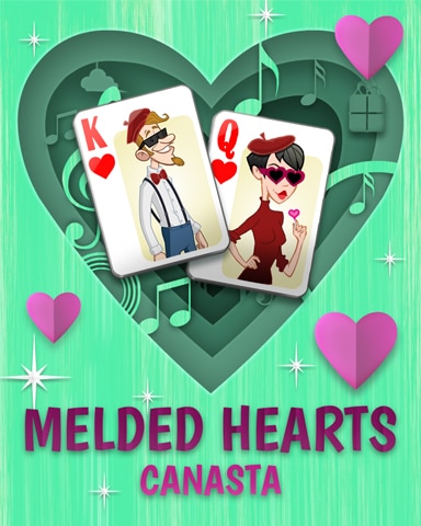 Perfect Pair Melded Hearts Badge - Canasta HD Perfect Pair Melded Hearts Badge - Canasta HD