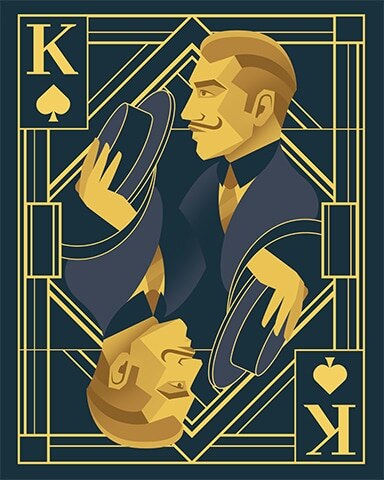 King Of Spades Art Deco Cards Badge - World Class Solitaire HD King Of Spades Art Deco Cards Badge - World Class Solitaire HD