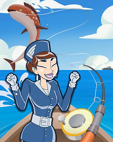 Deep Sea Fishing Coach Badge - Jet Set Solitaire Deep Sea Fishing Coach Badge - Jet Set Solitaire