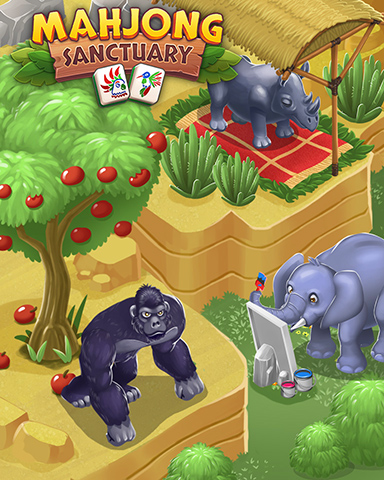 Gorillas & Elephants Badge - Mahjong Sanctuary Gorillas & Elephants Badge - Mahjong Sanctuary