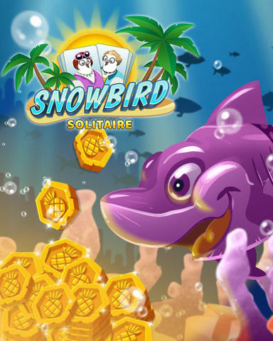 Pineapple Shark Badge - Snowbird Solitaire Pineapple Shark Badge - Snowbird Solitaire