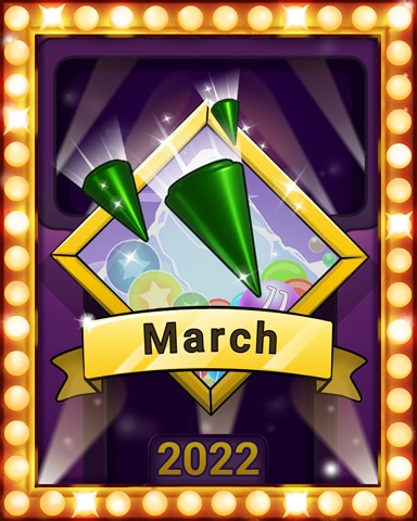 Bingo March Lap 1 Badge - Poppit! Bingo