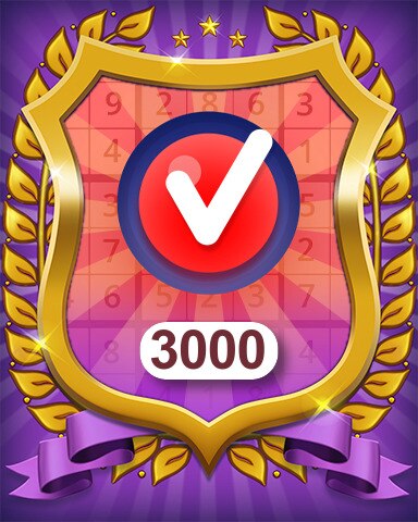 Hard 3000 Puzzles Badge - Pogo™ Daily Sudoku Hard 3000 Puzzles Badge - Pogo™ Daily Sudoku