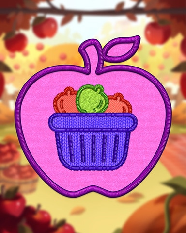 Purple Collecting Apples Badge - Jet Set Solitaire Purple Collecting Apples Badge - Jet Set Solitaire