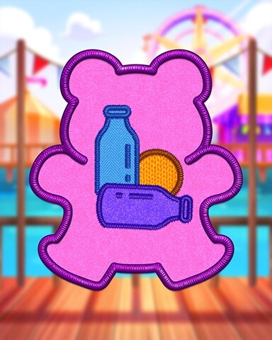Pink Milk Bottle Throw Badge - Pogo&trade; Slots