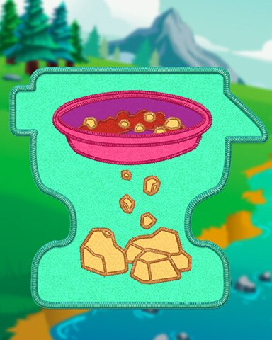 Green Gold Panning Badge - Matching Moments Green Gold Panning Badge - Matching Moments