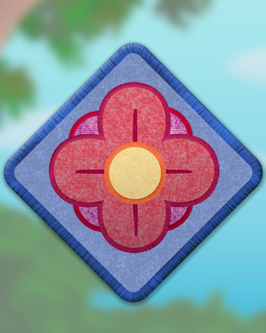 Red Flower Badge - Jet Set Solitaire Red Flower Badge - Jet Set Solitaire