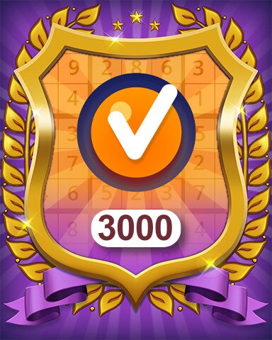Medium 3000 Puzzles Badge - Pogo™ Daily Sudoku Medium 3000 Puzzles Badge - Pogo™ Daily Sudoku