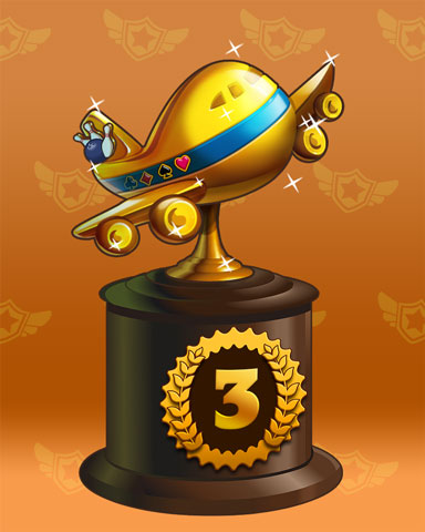 Golden Flyer Lap 3 Badge - Jet Set Solitaire Golden Flyer Lap 3 Badge - Jet Set Solitaire