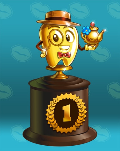 Toothy's Tea Party Lap 1 Badge - Sweet Tooth Town Toothy's Tea Party Lap 1 Badge - Sweet Tooth Town