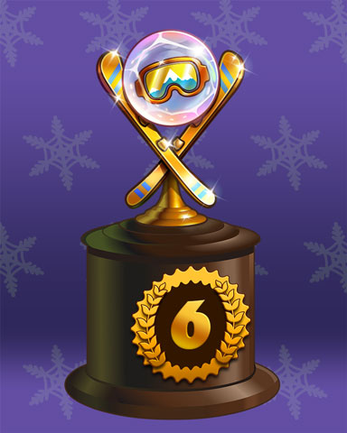 Snowy Slalom Lap 6 Badge - Pogo&trade; Slots