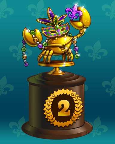 Mardi Gras Gold Lap 2 Badge - Jet Set Solitaire