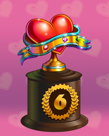 Jeweled Hearts Lap 6 Badge - Boggle Bash 2