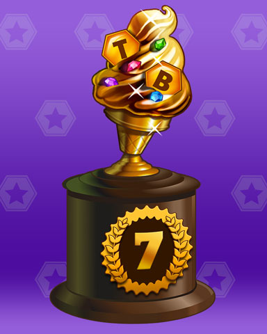Golden Cone Lap 7 Badge - Poppit! Party Golden Cone Lap 7 Badge - Poppit! Party