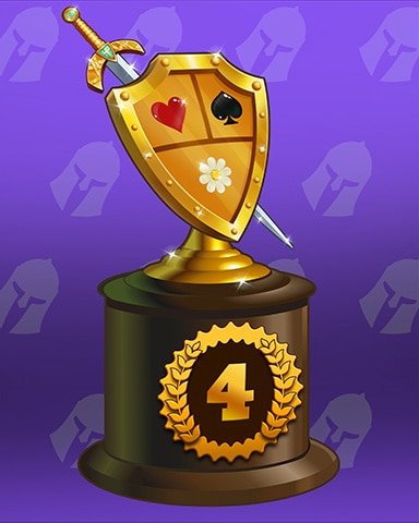 Card Of Arms Lap 4 Badge - Jet Set Solitaire