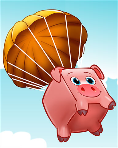 Parachuting Pork Badge - Stack'em HD Parachuting Pork Badge - Stack'em HD
