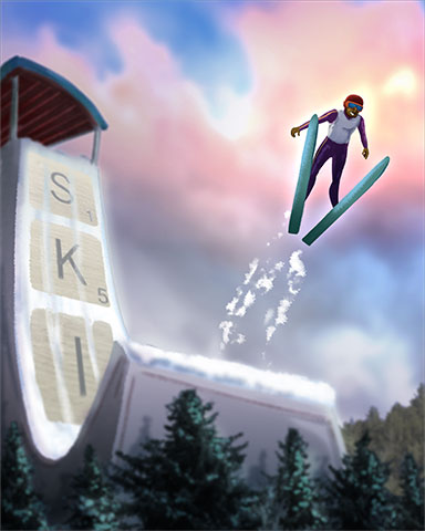 Spelled Out Ski Badge - SCRABBLE Spelled Out Ski Badge - SCRABBLE
