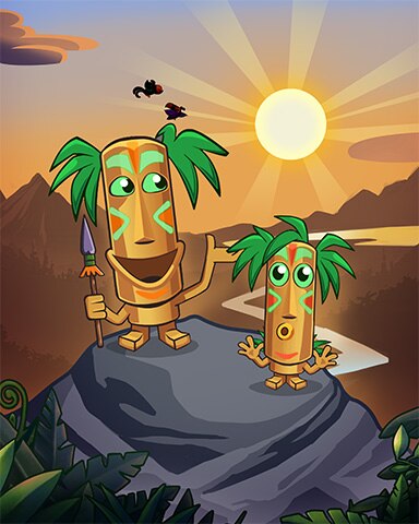 Tiki And Tiki Kid Sunset Badge - Jungle Gin HD Tiki And Tiki Kid Sunset Badge - Jungle Gin HD