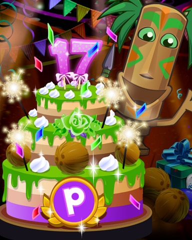 Tiki's Party Cake Badge - Jungle Gin HD Tiki's Party Cake Badge - Jungle Gin HD