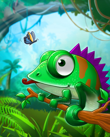Hungry Chameleon Badge - Jungle Gin HD Hungry Chameleon Badge - Jungle Gin HD