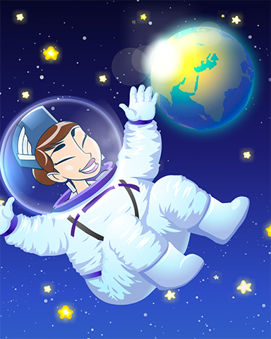 Pam In Space Badge - Jet Set Solitaire Pam In Space Badge - Jet Set Solitaire