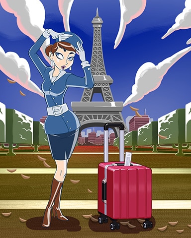 Pam In Paris Badge - Jet Set Solitaire Pam In Paris Badge - Jet Set Solitaire