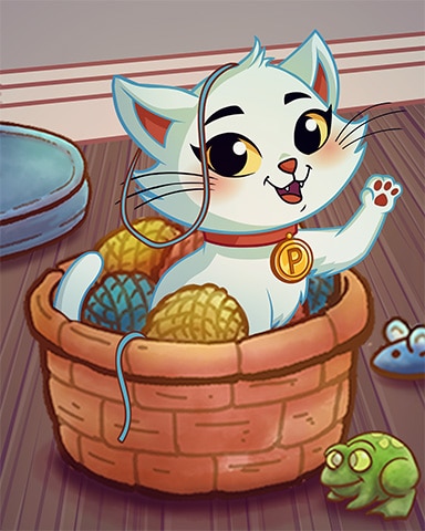 Wool Basket Badge - Lucky Cat Bingo Wool Basket Badge - Lucky Cat Bingo