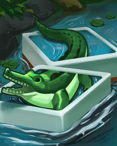 Two-Part Croc Badge - Mahjong Safari HD Two-Part Croc Badge - Mahjong Safari HD
