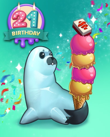 Ice Cream Seal Badge - Mahjong Safari HD Ice Cream Seal Badge - Mahjong Safari HD