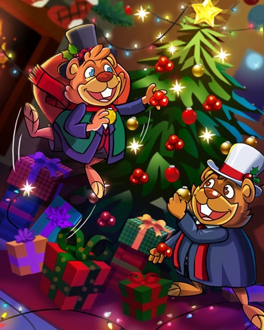 Beaver Brothers Holiday Badge - Pogo Mini Golf Beaver Brothers Holiday Badge - Pogo Mini Golf