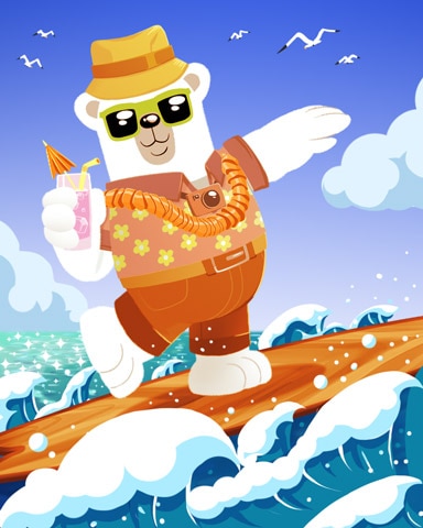 Surfin' Bearnard Surprise Badge - Snowbird Solitaire Surfin' Bearnard Surprise Badge - Snowbird Solitaire