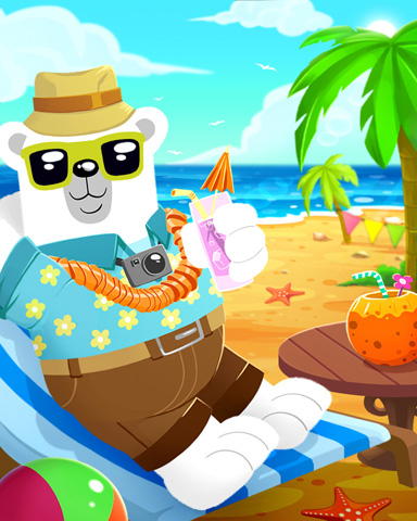 Beach Bum Bear Badge - Snowbird Solitaire Beach Bum Bear Badge - Snowbird Solitaire