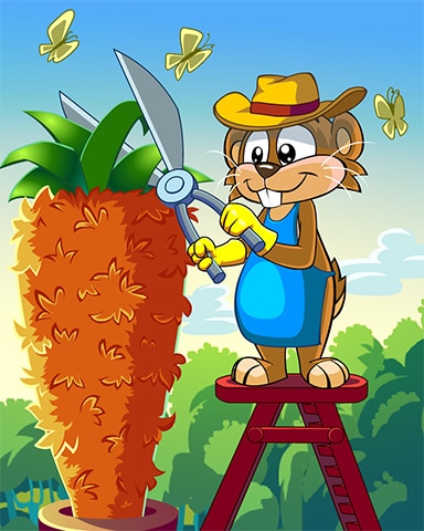 Carrot Topiary Badge - Word Whomp HD